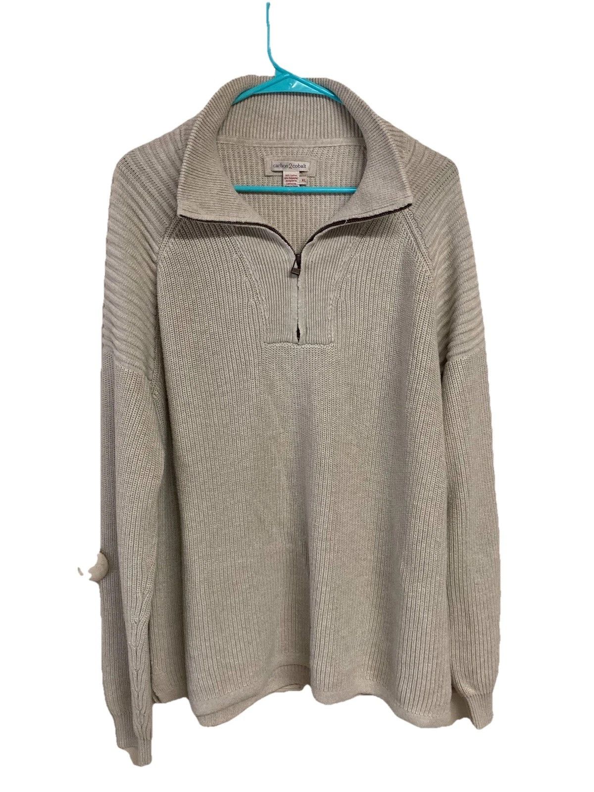 Carbon2Cobalt Carbon2Cobalt Fisherman Sweater 1/4 Zip Beige Size XL Size US XL / EU 56 / 4 - 1 Thumbnail