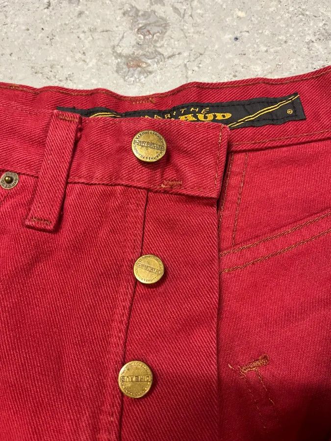 Marithe + Francois Girbaud × Vintage 2000s Marithé + François Girbaud Red Cozy Large Shorts Size US 31 - 9 Thumbnail