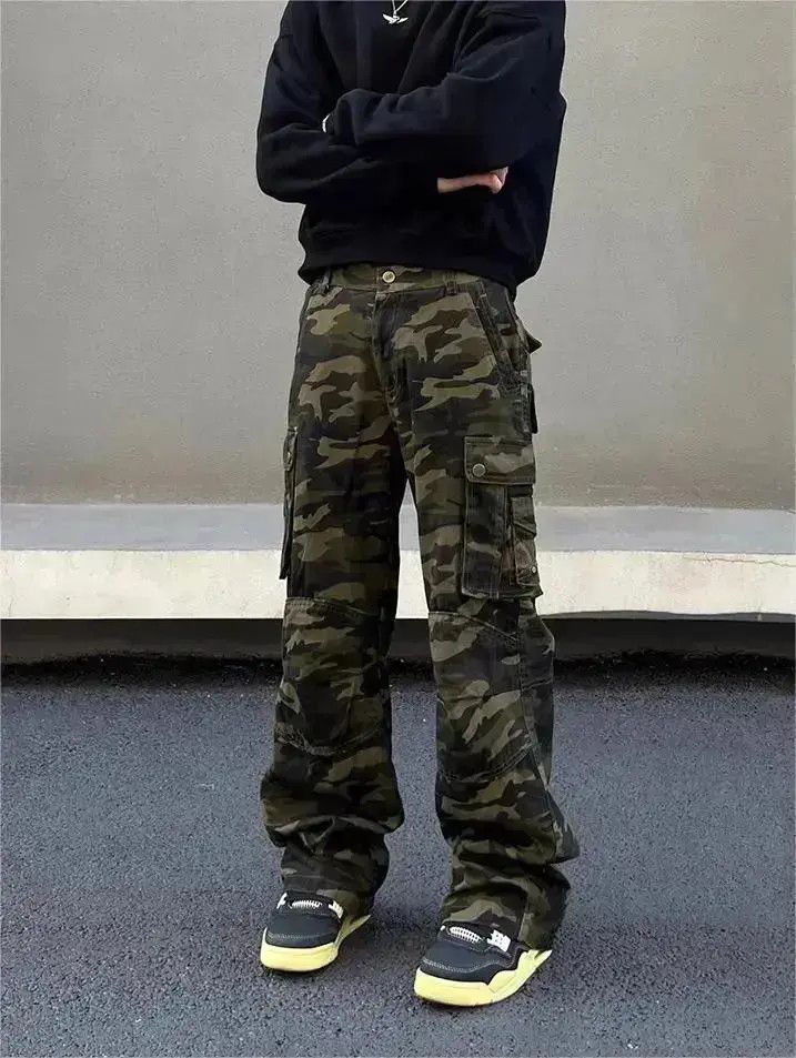 Japanese Brand Retro Straight Loose Multi Pocket Jeans Size US 32 / EU 48 - 2 Thumbnail