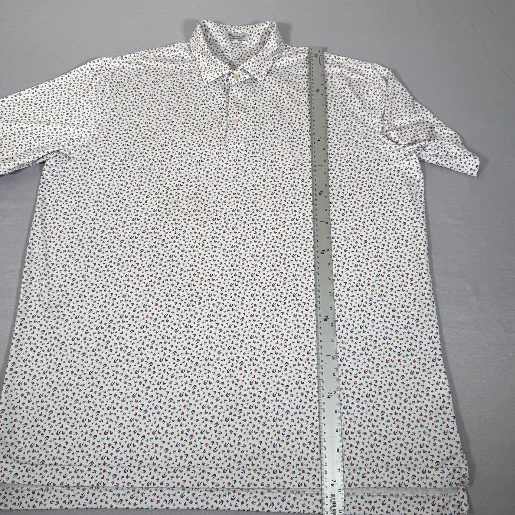 Peter Millar Peter Millar Shirt Polo Men XL White Summer Comfort Golf Fly Fishing Performance Size US XL / EU 56 / 4 - 6 Thumbnail