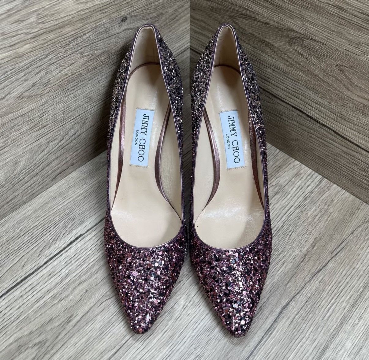 Jimmy Choo Jimmy Choo Romy Pink Gradient Sequin High Heels J41 Size US 9 / IT 39 - 2 Thumbnail