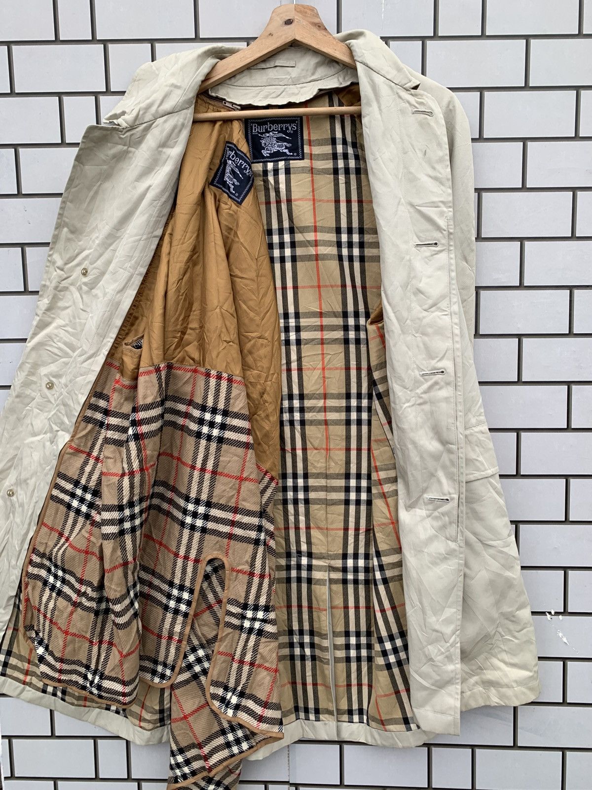 Burberry × Burberry Prorsum × Vintage Vintage Burberrys Nova Check Trench Coat Jacket Size US L / EU 52-54 / 3 - 16 Thumbnail