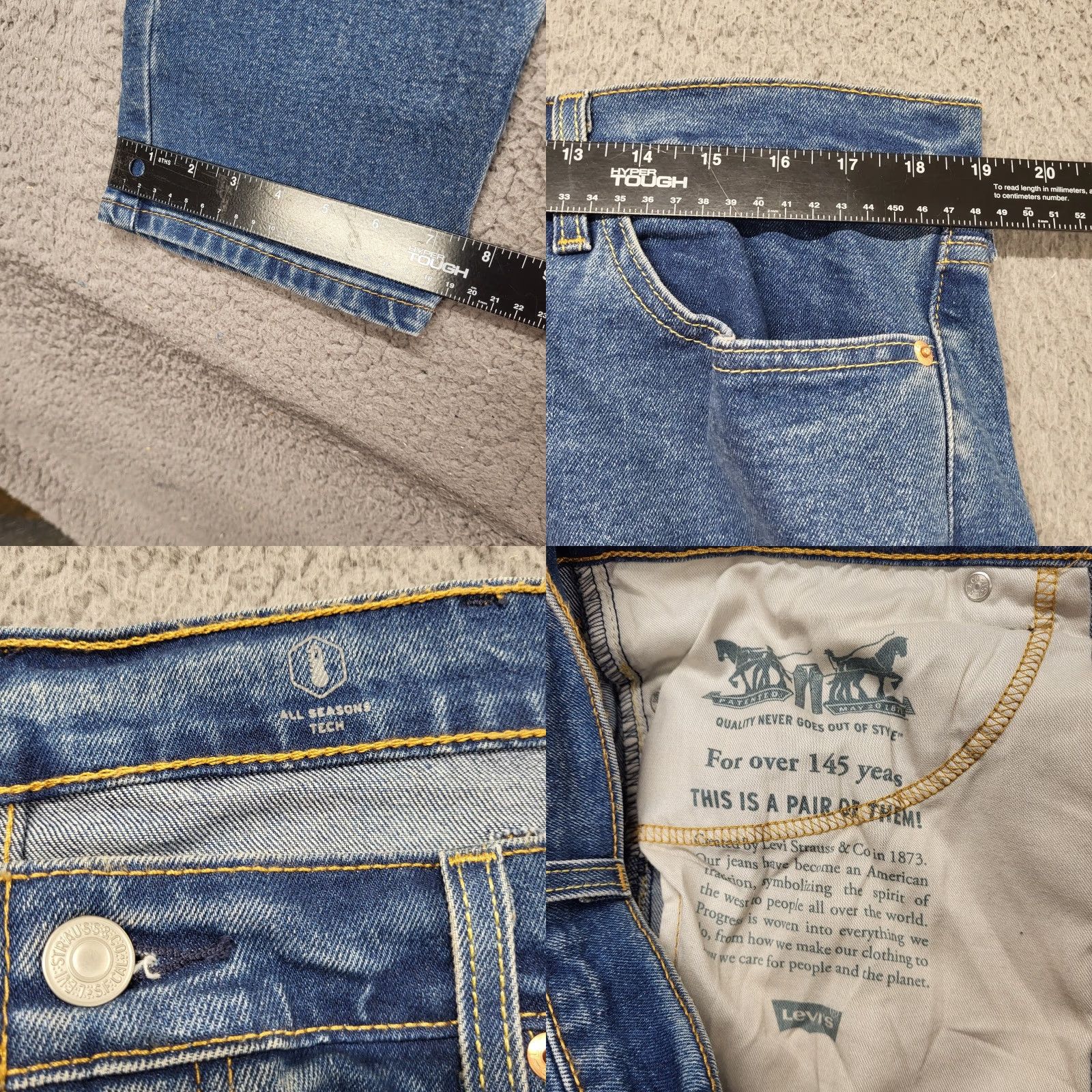 Levi's Levi's 511 Jeans Men's 38x30 Slim Fit Blue Straight Stretch Denim Logo 5-Pocket Regular 30 In Inseam USA Modern Size US 38 / EU 54 - 8 Thumbnail