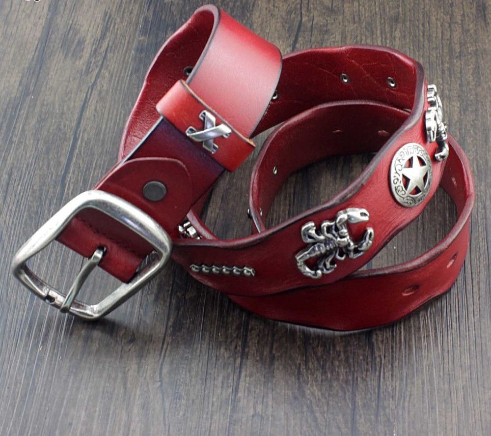 Japanese Brand × Leather Scorpion Studded Leather Belt Size ONE SIZE - 2 Thumbnail
