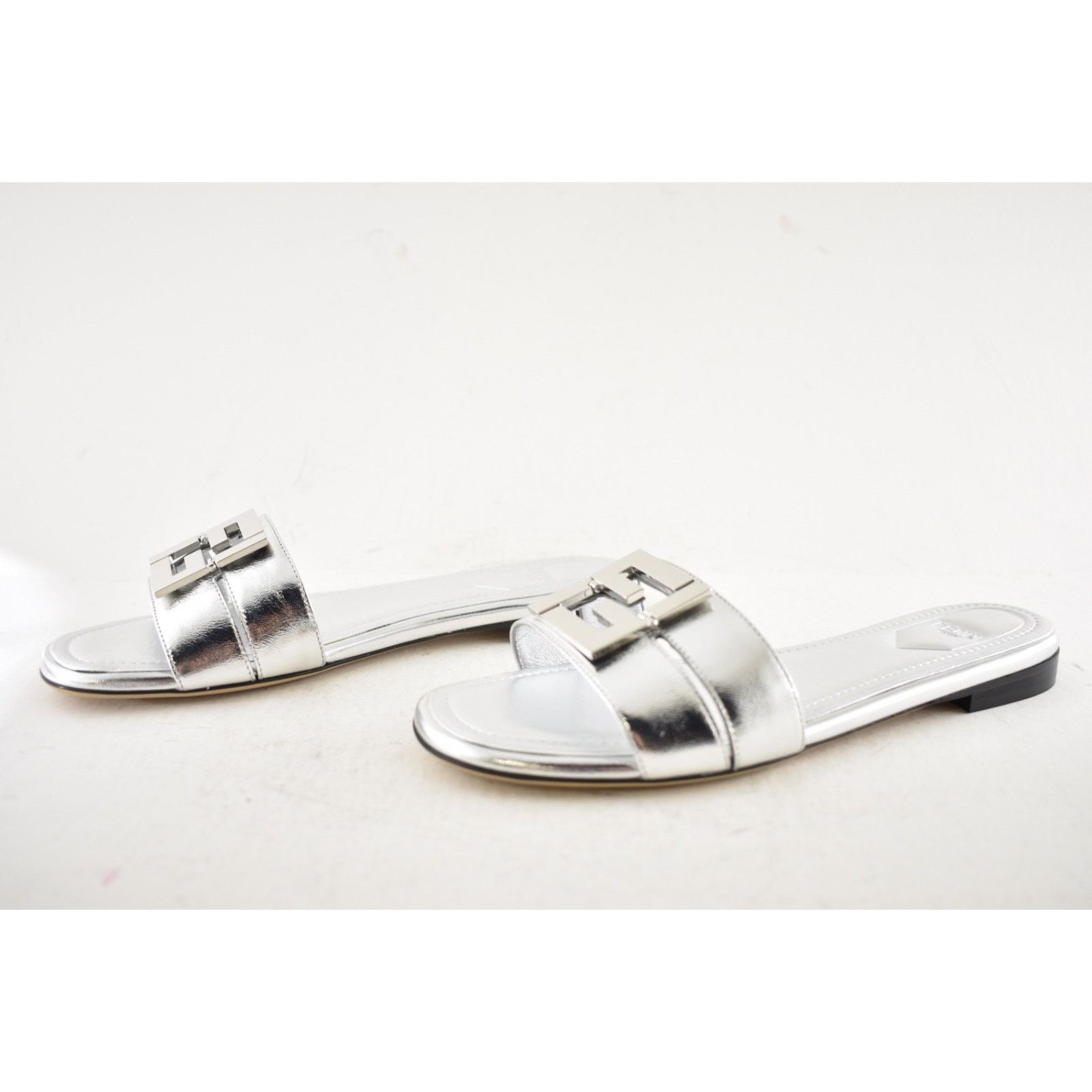 Fendi Fendi Fold Argento Silver FF Monogram Mule Slide Sandal 37 Size US 7 / IT 37 - 17 Thumbnail