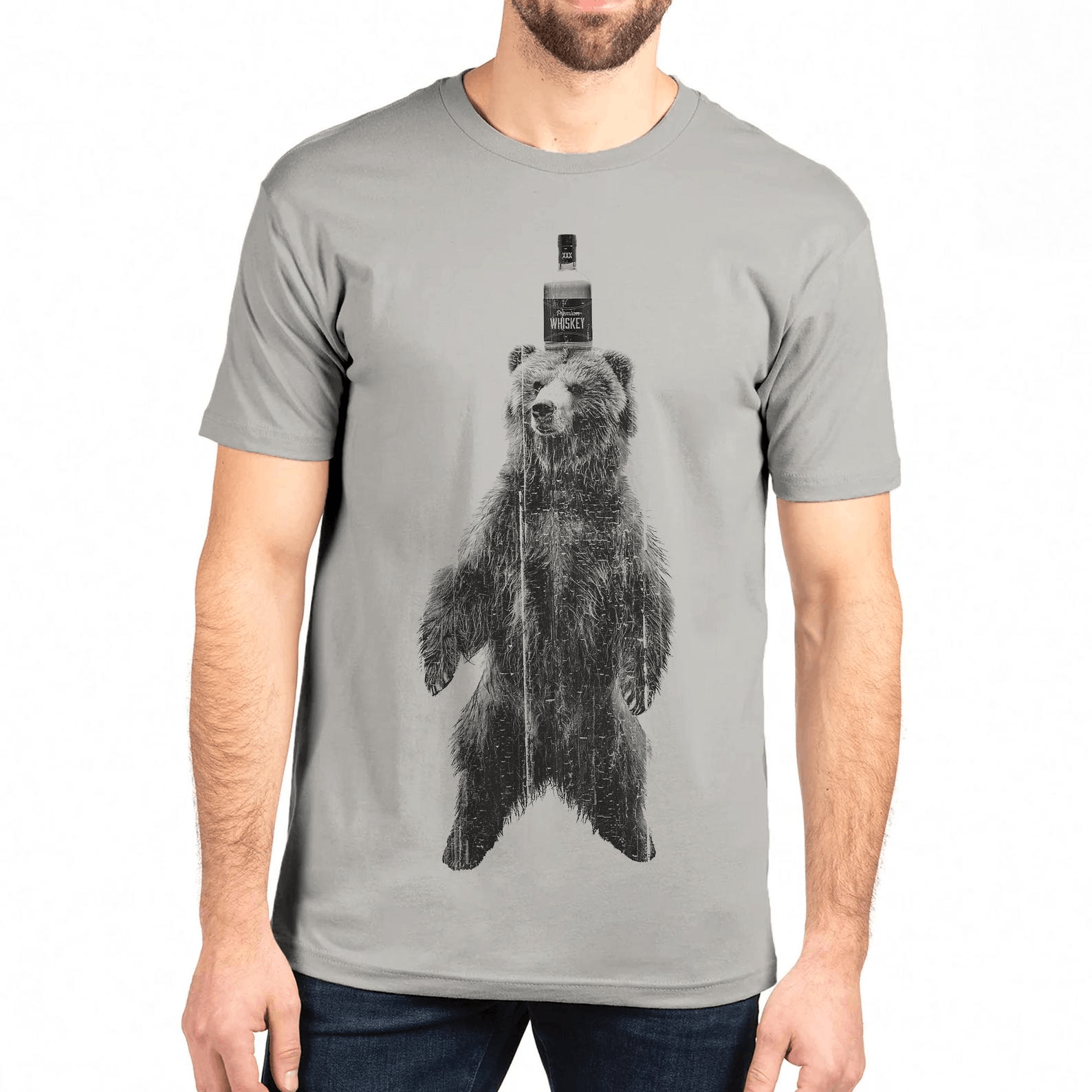 Designer × Vintage Men's Whiskey Bear Graphic T-Shirt Size US M / EU 48-50 / 2 - 2 Thumbnail