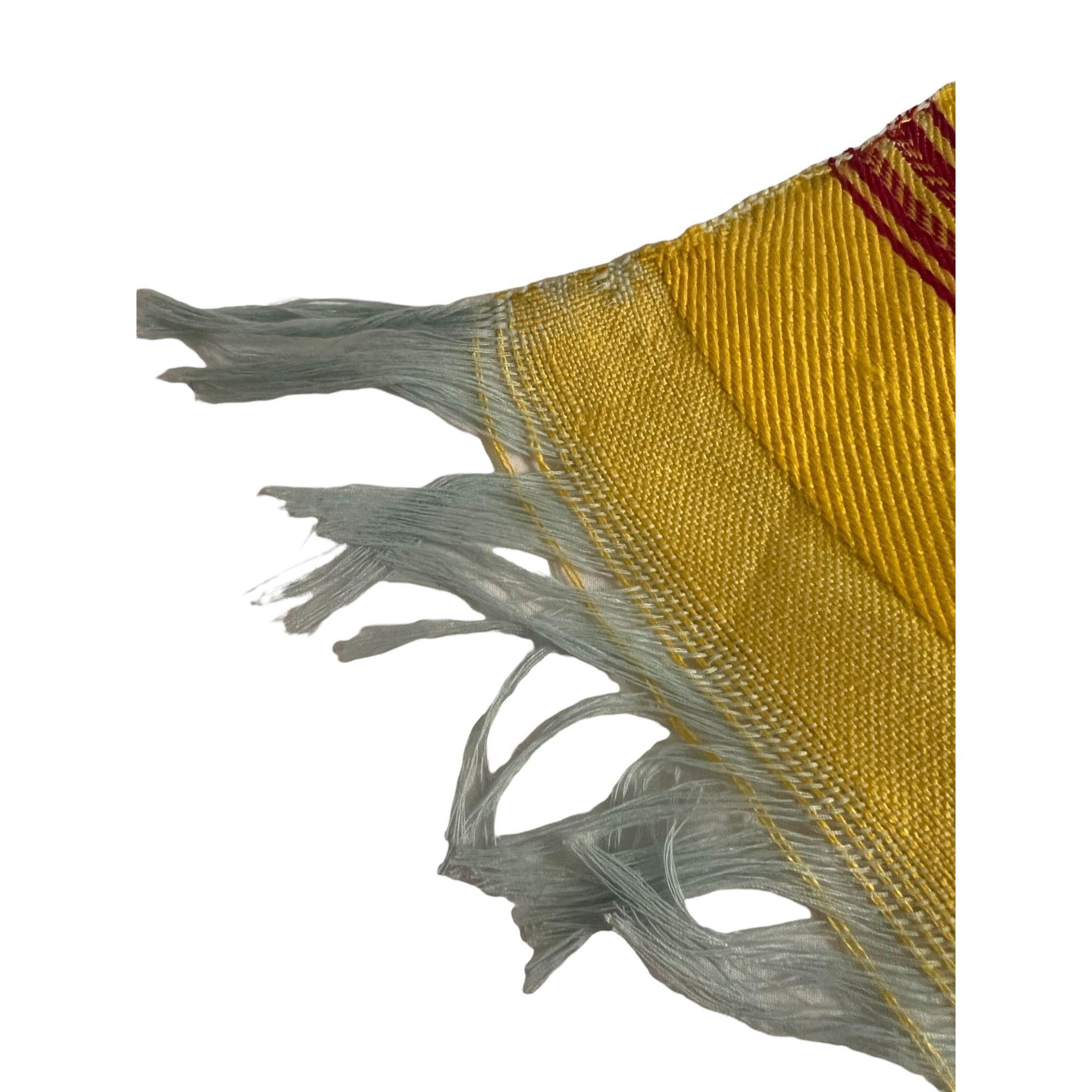 Other Red Yellow White large scarf light green fringe 65" x 33" So Size ONE SIZE - 3 Thumbnail