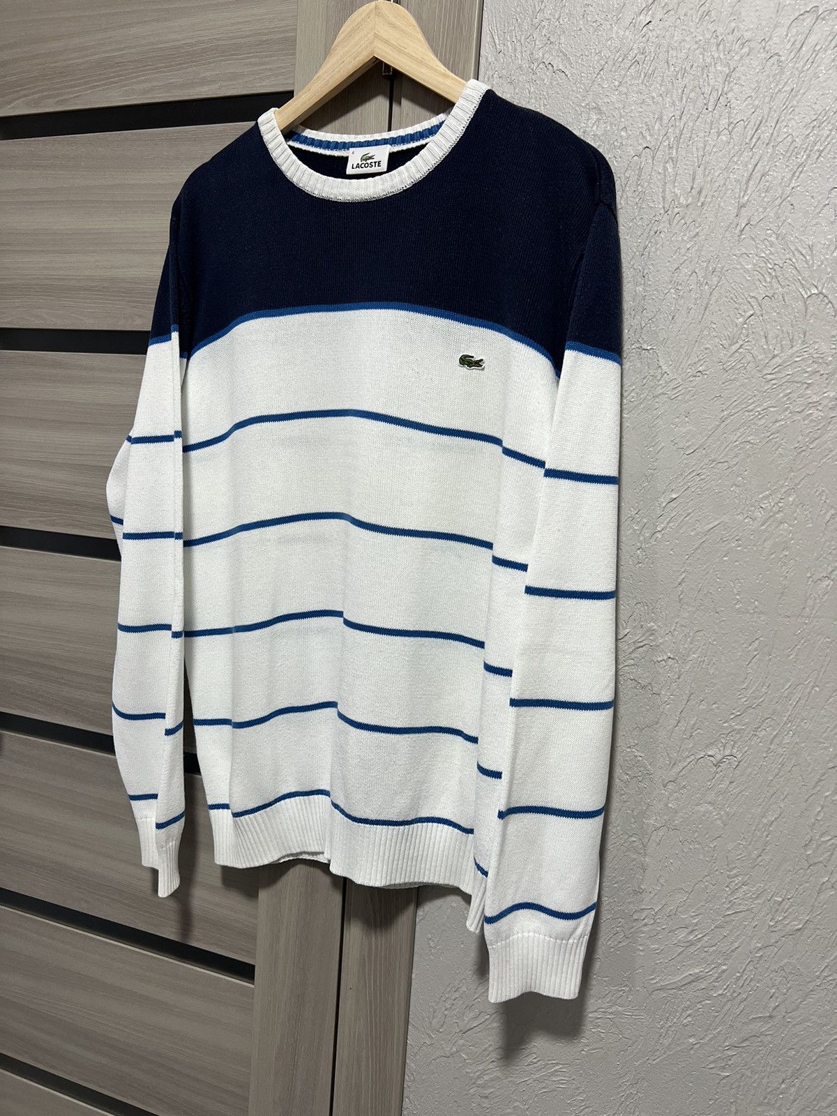 Lacoste Vintage Lacoste Sweater Striped Knit Baggy 90s France 🇫🇷 Size US XL / EU 56 / 4 - 2 Thumbnail