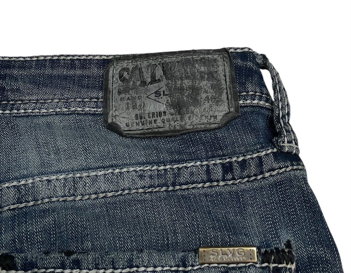 Le Grande Bleu (L.G.B.) Rare Design Vintage Brand Salvage Bootcut Flared Jeans 2000s Size US 35 - 9 Thumbnail
