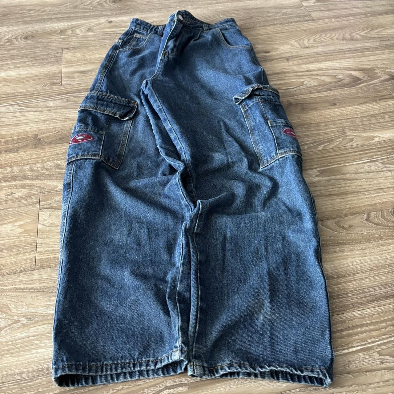Japanese Brand Crazy Vintage Y2K/2000s Baggy Skater Style Streetwear Cargo Denim Jeans! 26x30 Size US 26 / EU 42 - 3 Thumbnail