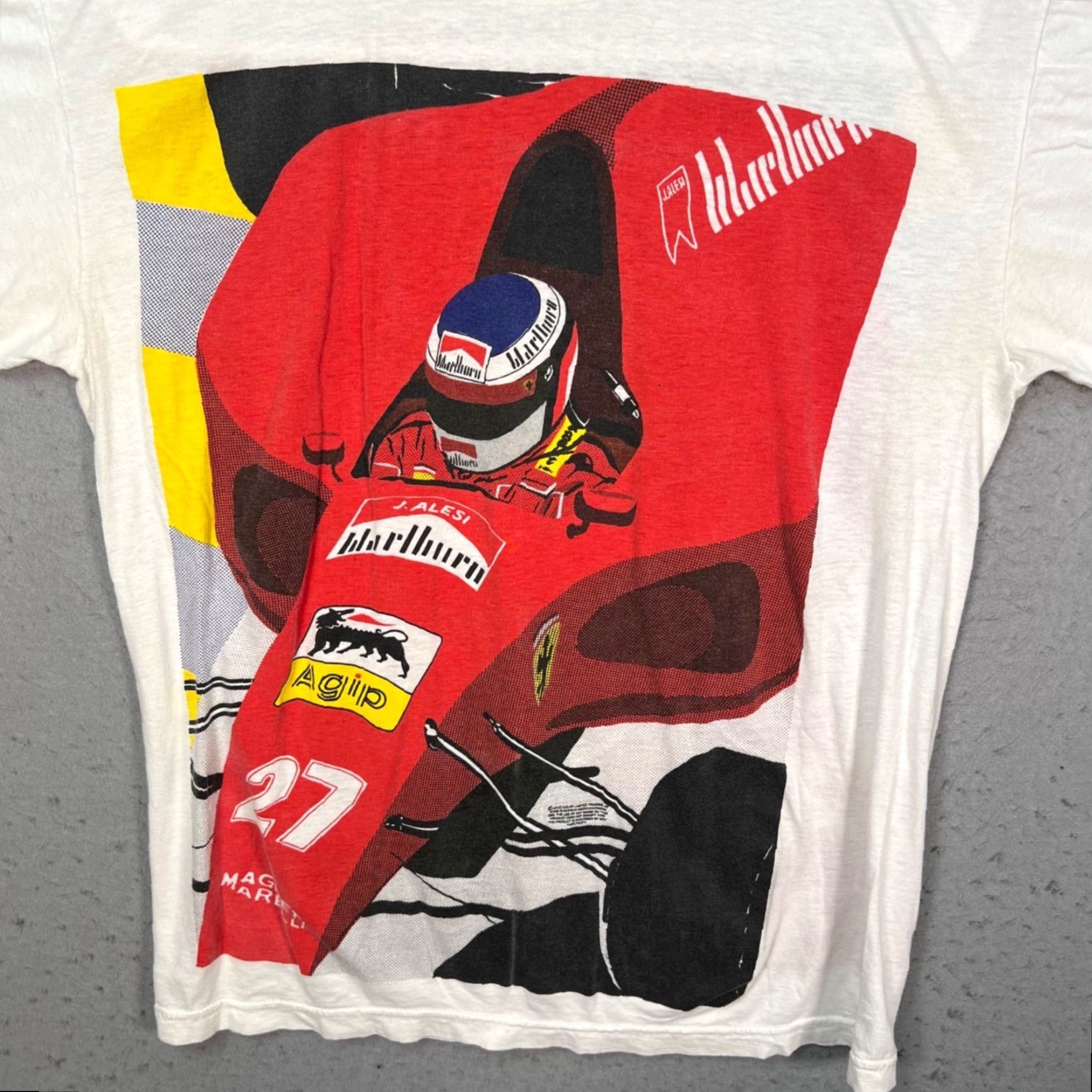 Ferrari VINTAGE Ferrari Marlboro Formula 1 F1 Jean Alesi Racing T-Shirt M White Mens Short Sleeve Crew Neck Size US M / EU 48-50 / 2 - 4 Thumbnail