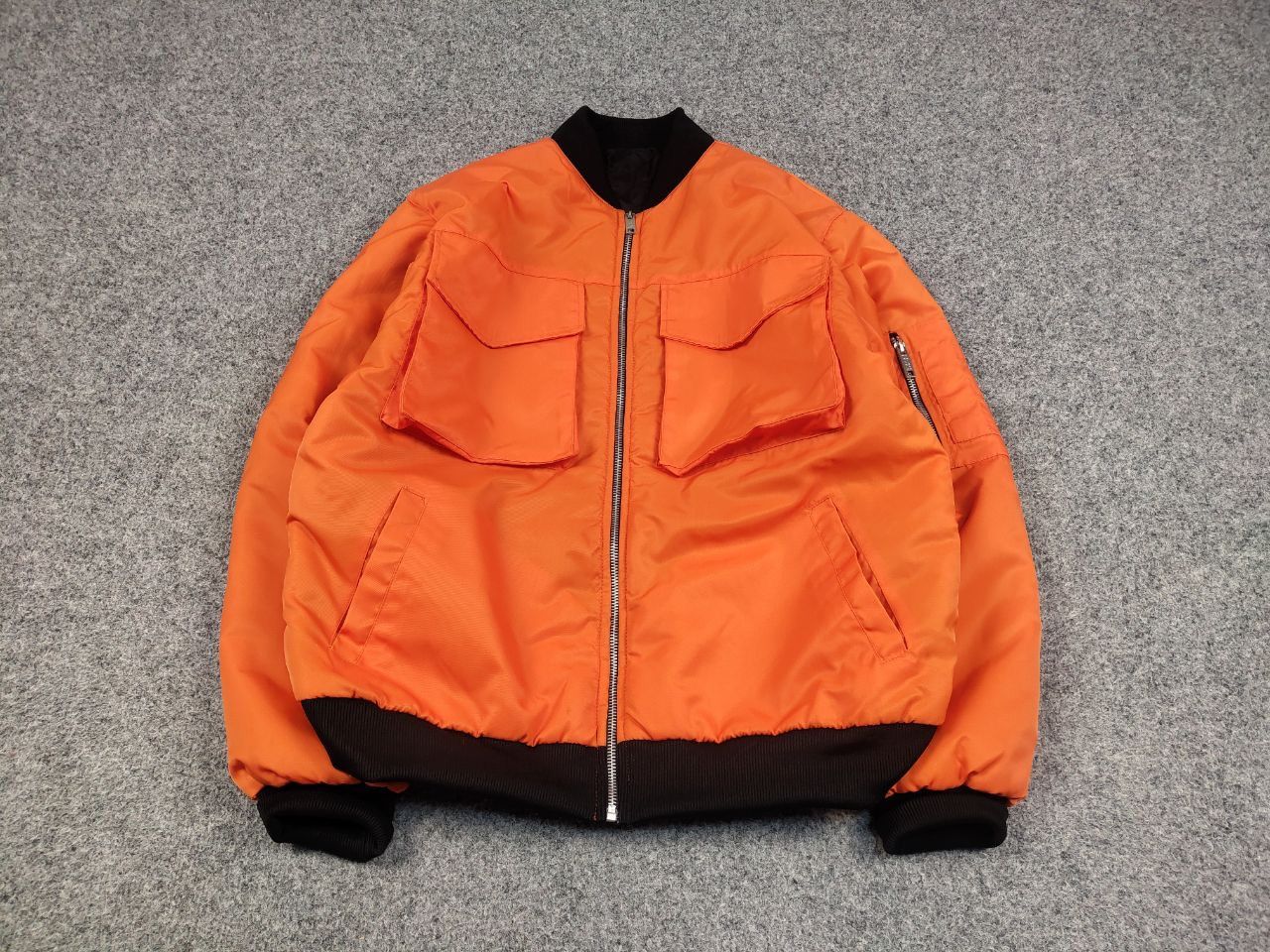 Japanese Brand Vintage Japan Style Orange Pocket Bomber Jacket Y2K Style Size US M / EU 48-50 / 2 - 2 Thumbnail