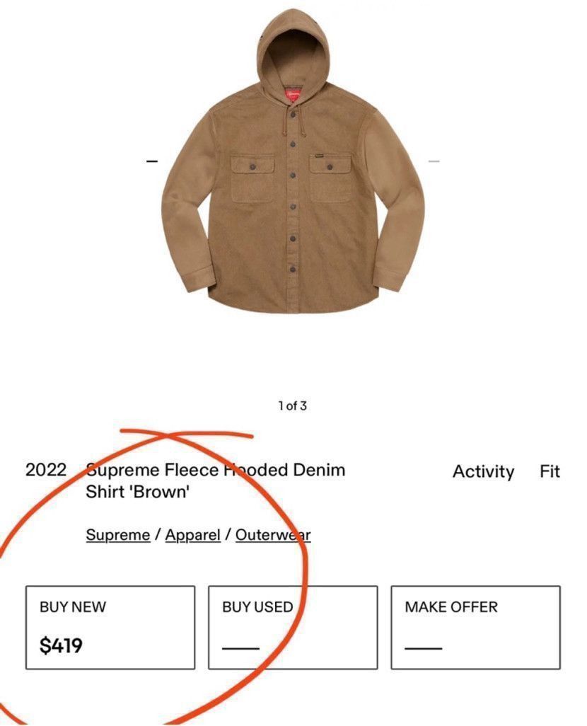 Supreme Men's Supreme Twill Multi Pocket Hooded Jacket Size L Brown Size US L / EU 52-54 / 3 - 5 Thumbnail