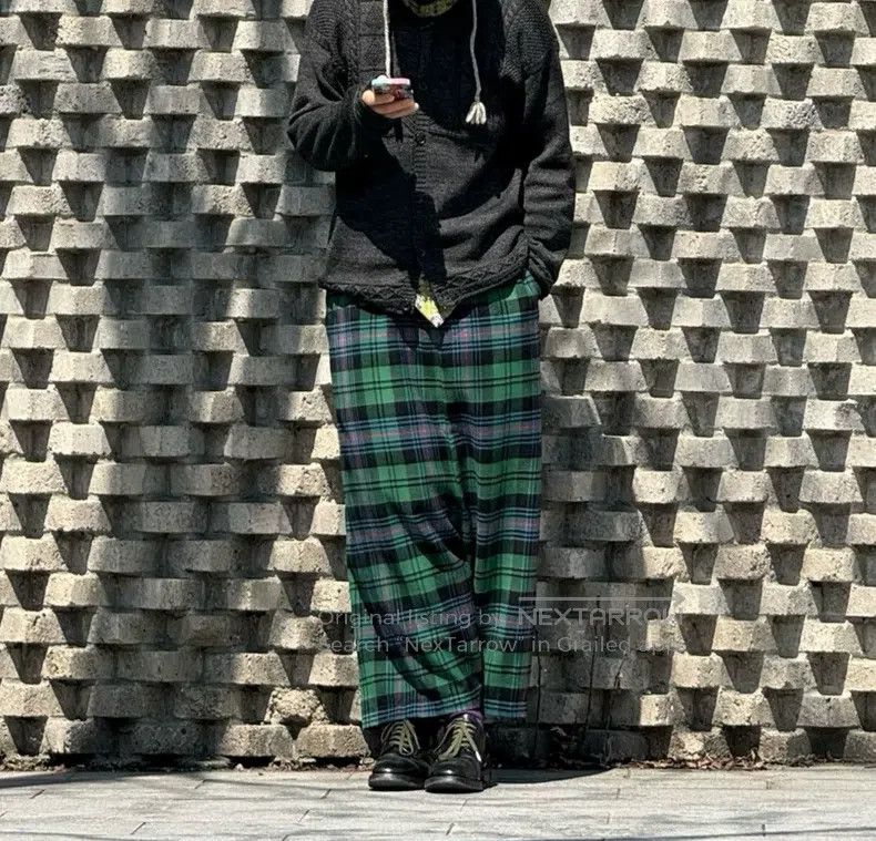 Comme des Garcons Comme Des Garcons Green checkered wool skirt pants Size 23" - 7 Thumbnail