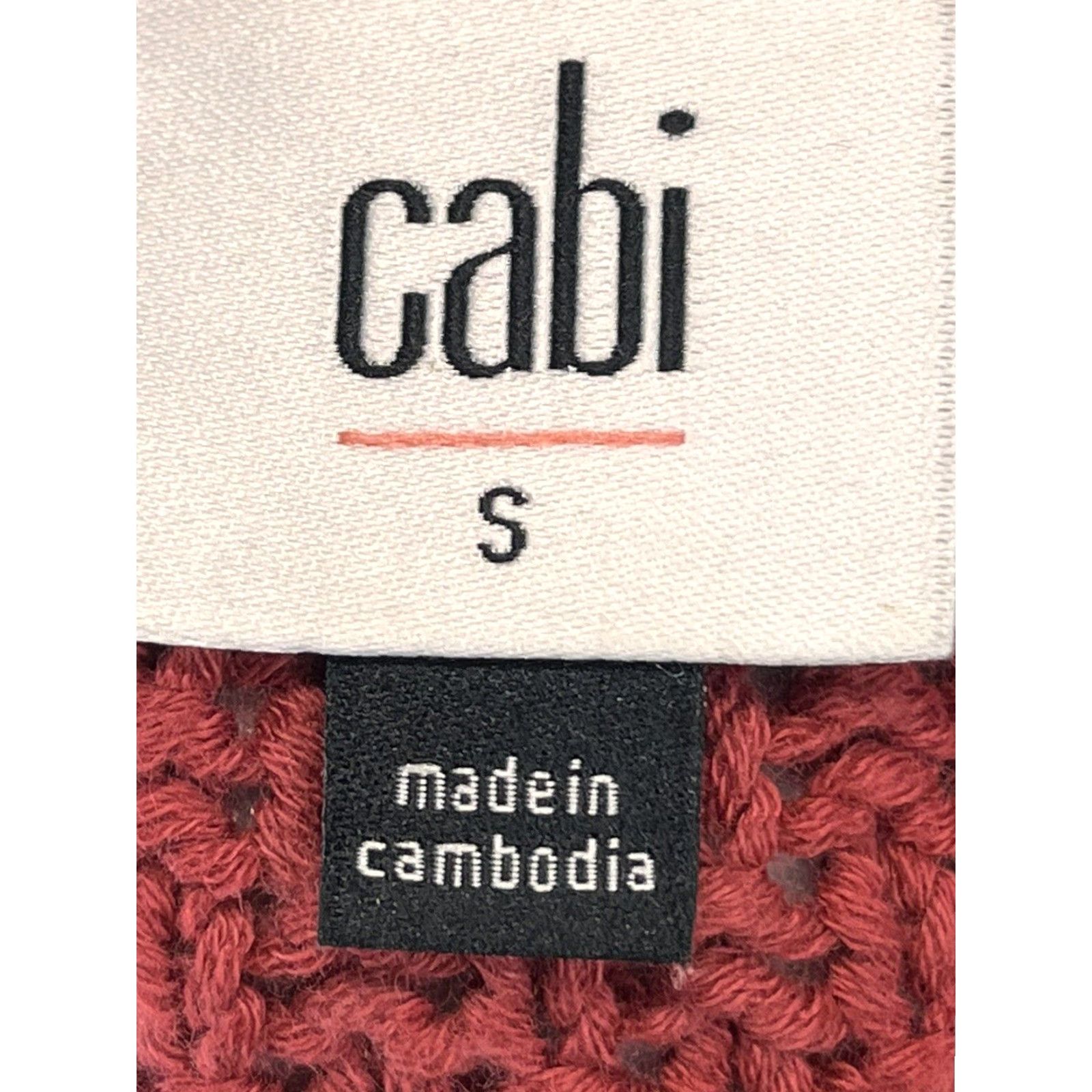 Vintage CAbi Women's Sweater Size S Mulberry Red Cable Knit Square Neck Pullover Cotton Blend Knit Size S / US 4 / IT 40 - 6 Thumbnail