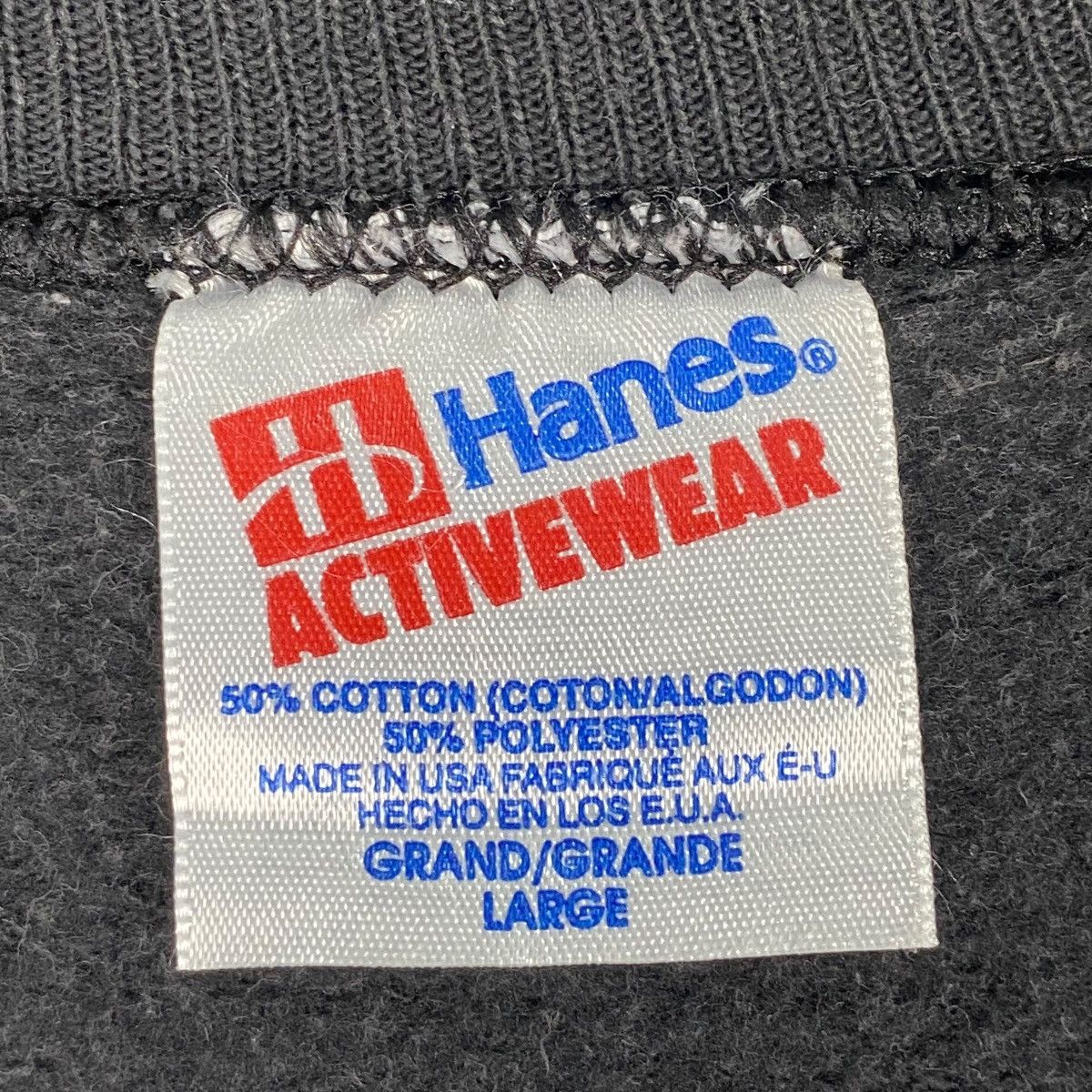 Hanes × Vintage Vintage Hanes Activewear Graphic Crewneck Sweatshirt Black Size L / US 10 / IT 46 - 8 Thumbnail