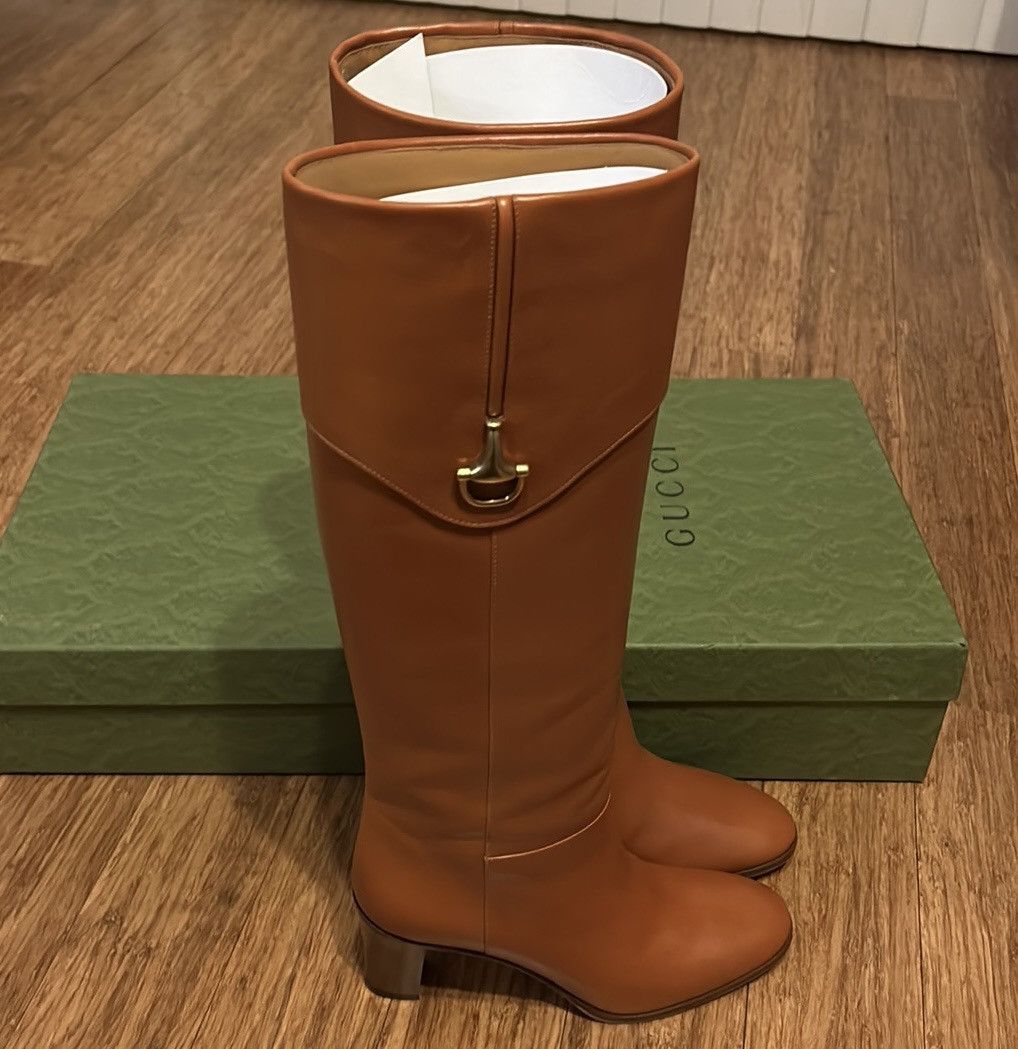 Gucci Gucci Leather Elizabeth Half Horsebit Under-the-Knee Boots Size US 9 / IT 39 - 5 Thumbnail