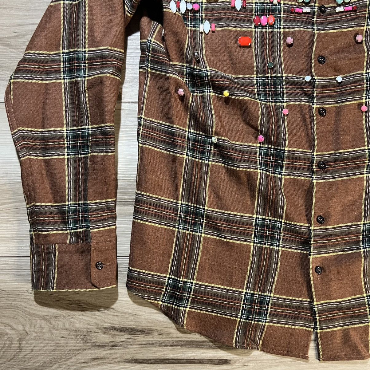 Dsquared2 Dsquared2 Brown Flannel Jacket Embellished Jewels Size US M / EU 48-50 / 2 - 5 Thumbnail