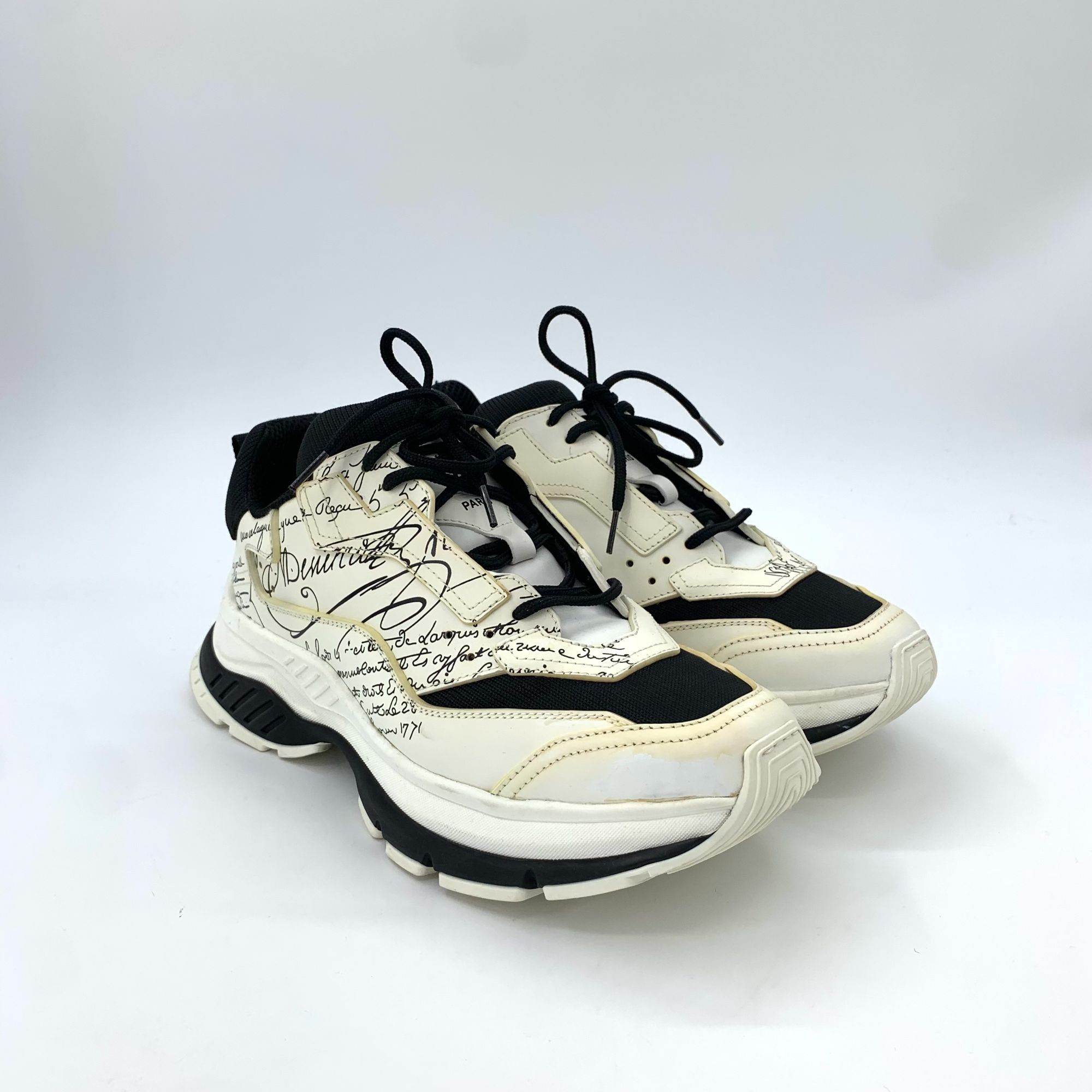 Berluti Berluti 1895 Paris White & Black Leather Lace-Up Sneakers 