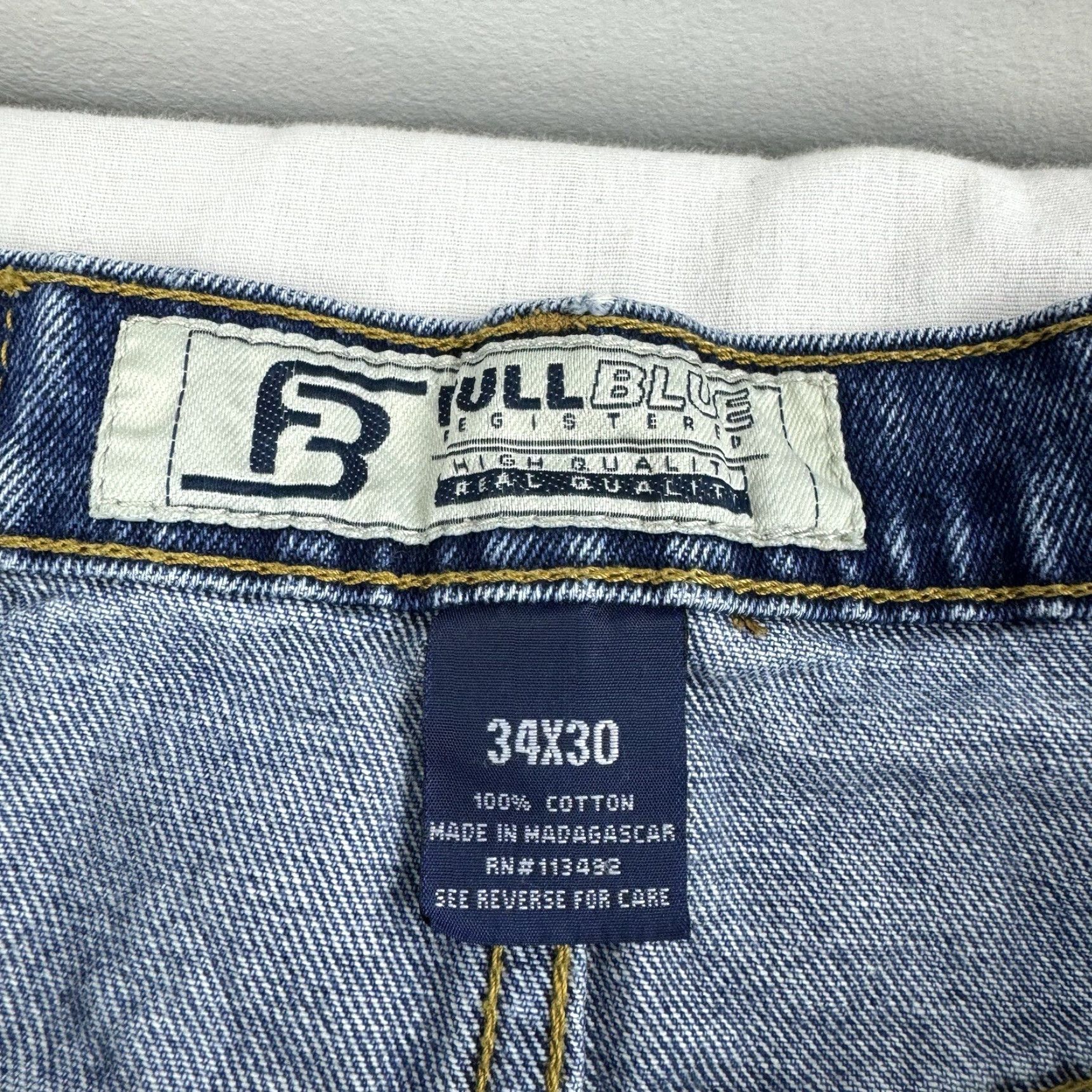 Vintage VINTAGE Full Blue Jeans Adult 34x30 Blue Straight Leg Grunge Y2K Workwear Urban Jeans Men Regular blue 34 30 Size US 34 / EU 50 - 3 Thumbnail