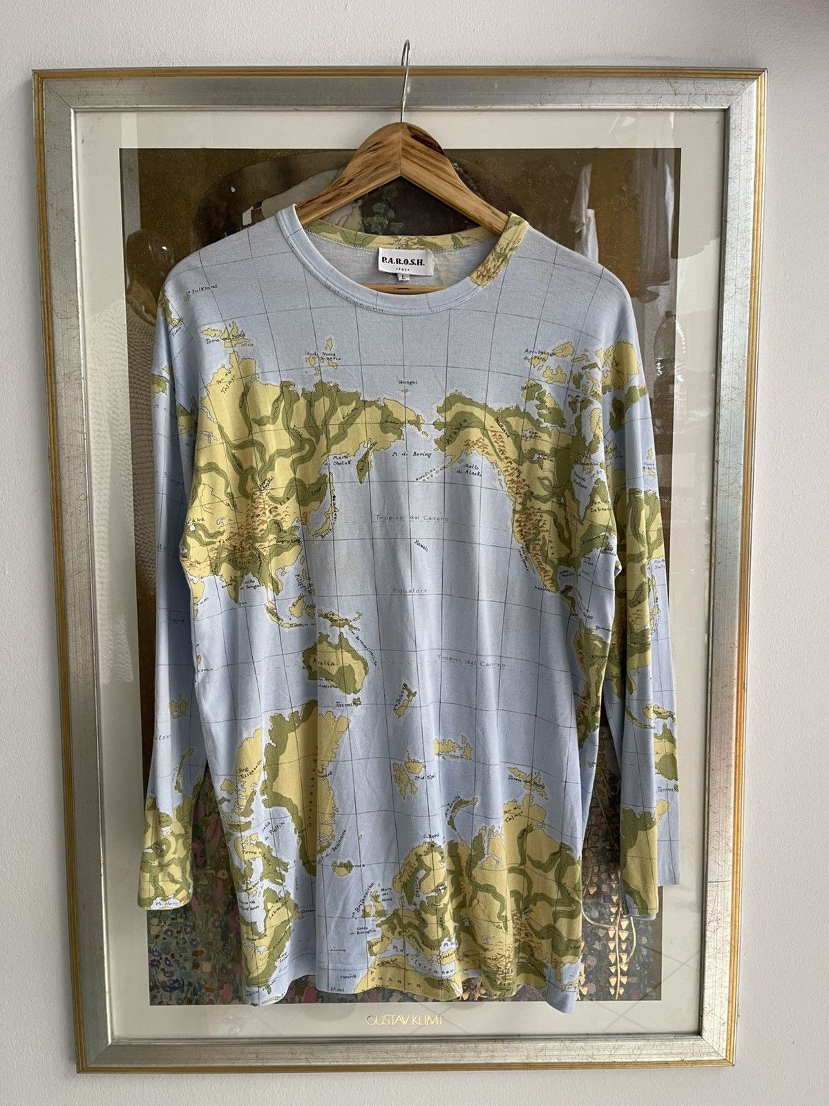 Vintage Vintage World Map Long Sleeve Shirt 90s Not Supreme atlas Size US L / EU 52-54 / 3 - 1 Thumbnail