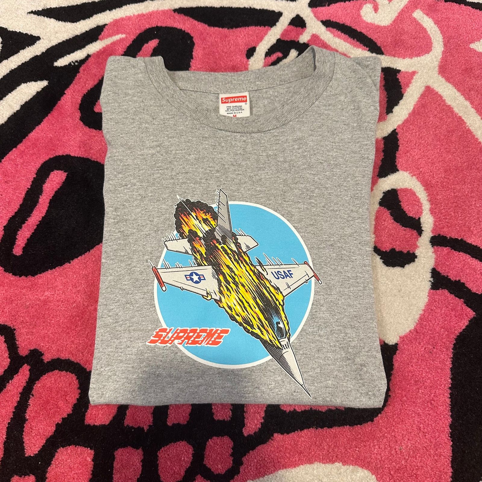 Supreme Supreme Jet Tee - Heather Grey - Size Medium - Used Size US M / EU 48-50 / 2 - 1 Thumbnail