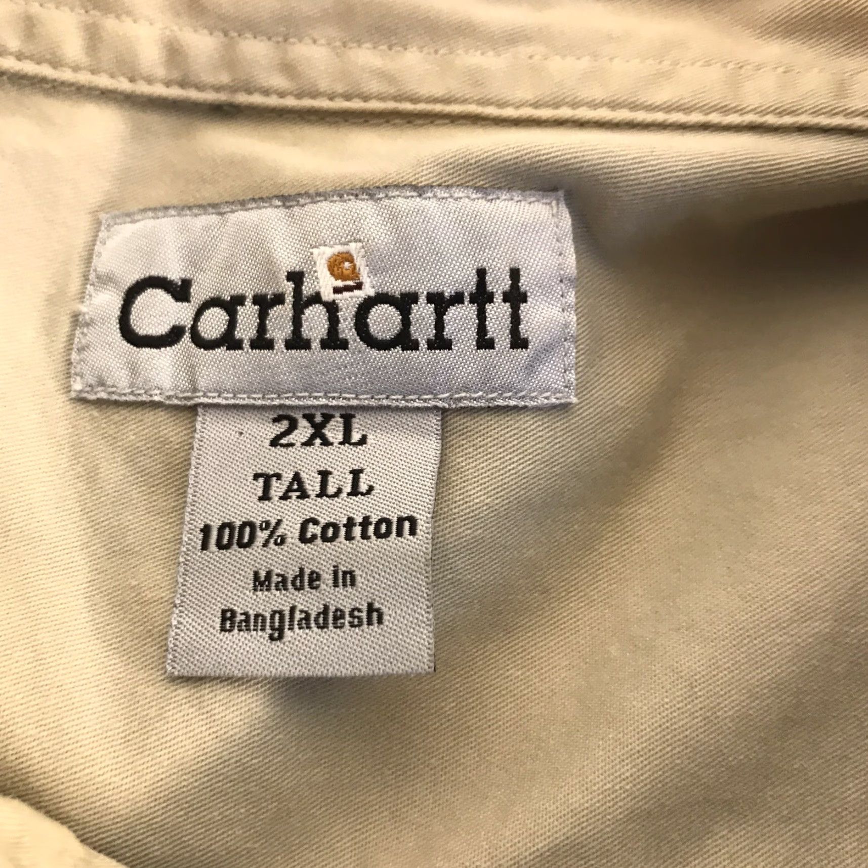 Carhartt Carhartt 100% Cotton Button-Up Shirt Mens 2X Tall Blue Size US XXL / EU 58 / 5 - 6 Thumbnail