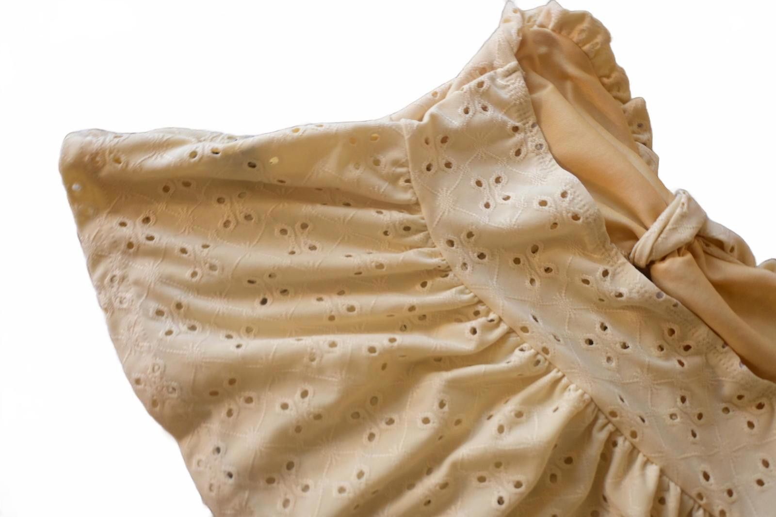 Shein SHEIN Beige Eyelet Cotton Baby Dress w Ruffle Sleeves Small Size S / US 4 / IT 40 - 8 Thumbnail