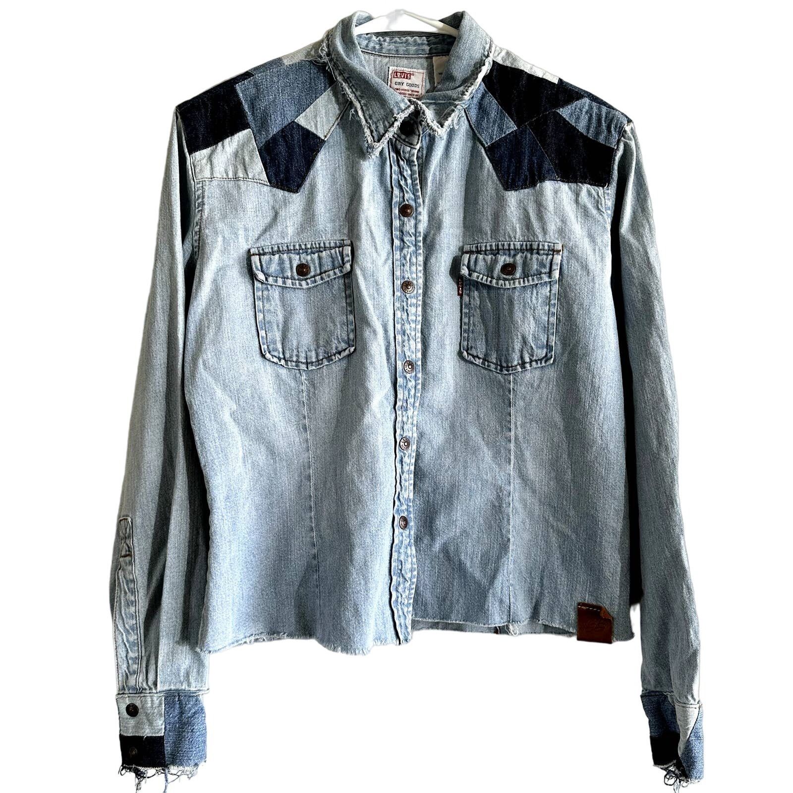 Levi's Levis Patchwork Denim Button Down Retro Western Pocket Large Size L / US 10 / IT 46 - 1 Thumbnail