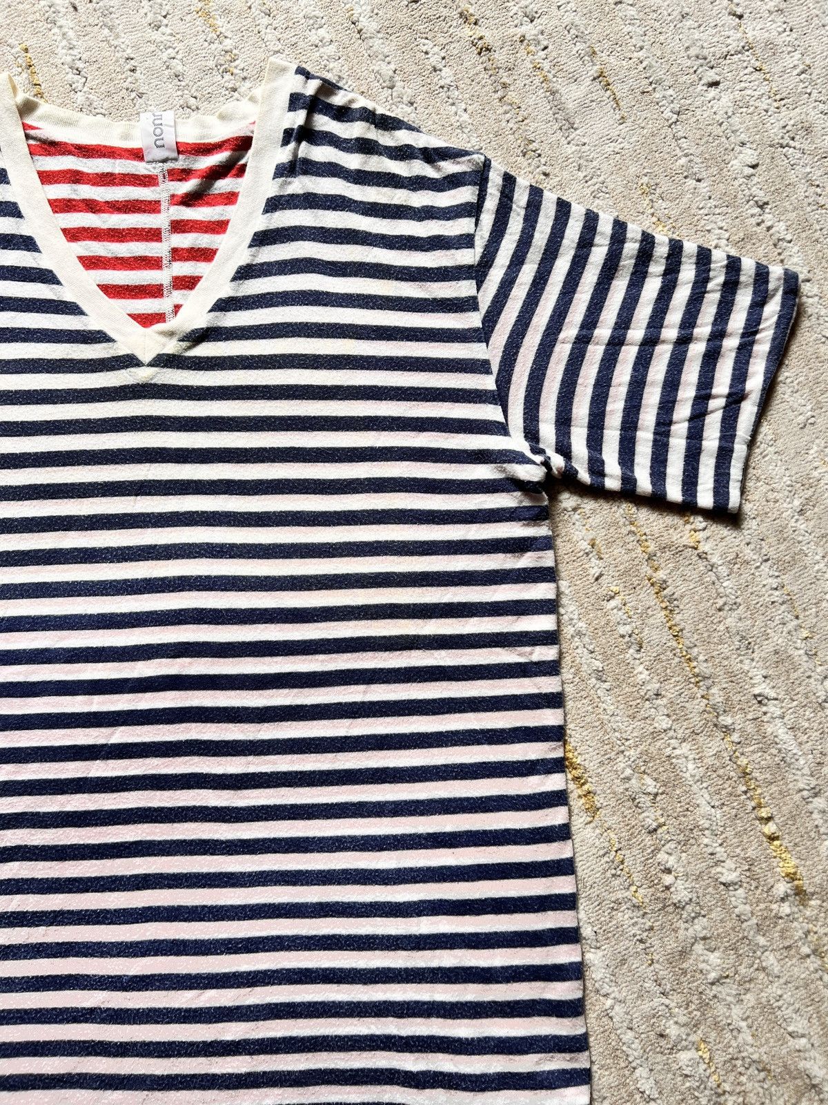 Nonnative Nonnative Reversible Stripe Vneck Tshirt Size US M / EU 48-50 / 2 - 9 Thumbnail