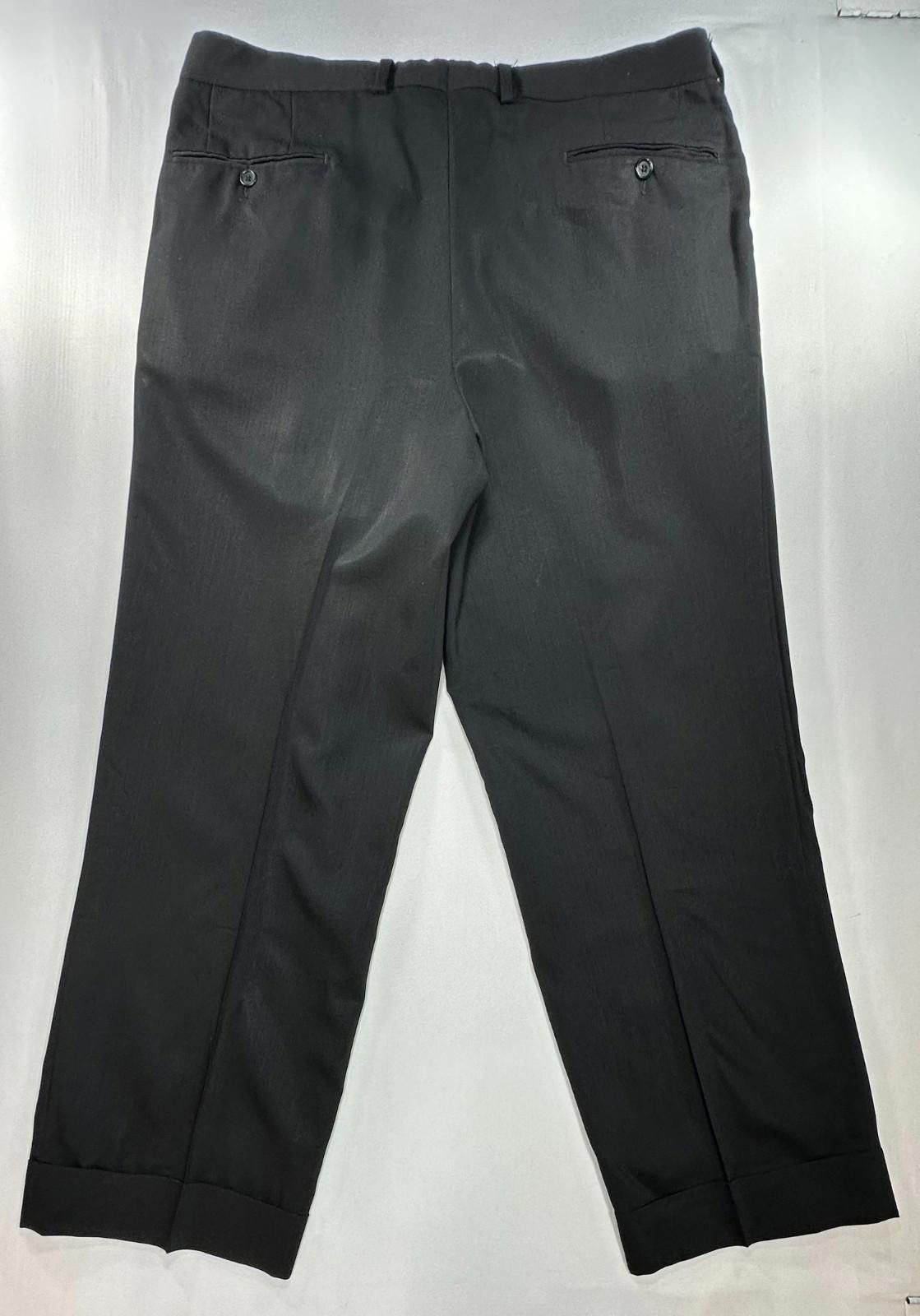 The Unbranded Brand Unbranded Pleated Straight Leg Dress Pants Black Mens 36/28 Size US 36 / EU 52 - 2 Thumbnail