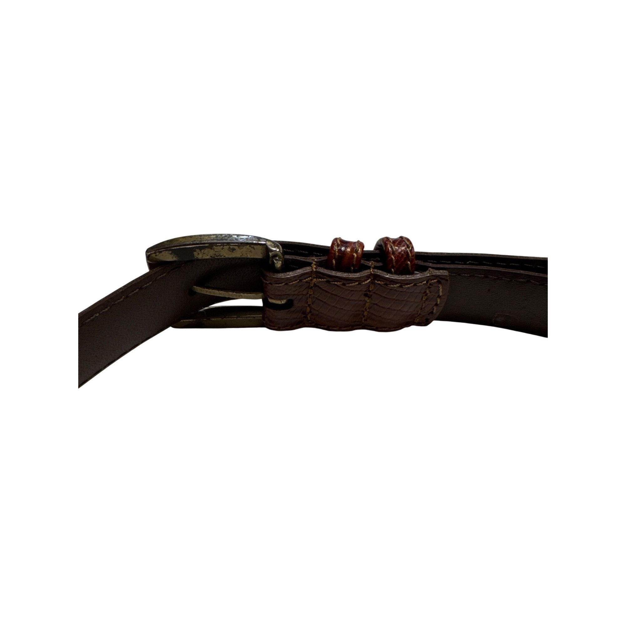 Dior Christian Dior Womens Brown Genuine Leather Belt With Brass Size ONE SIZE - 5 Thumbnail