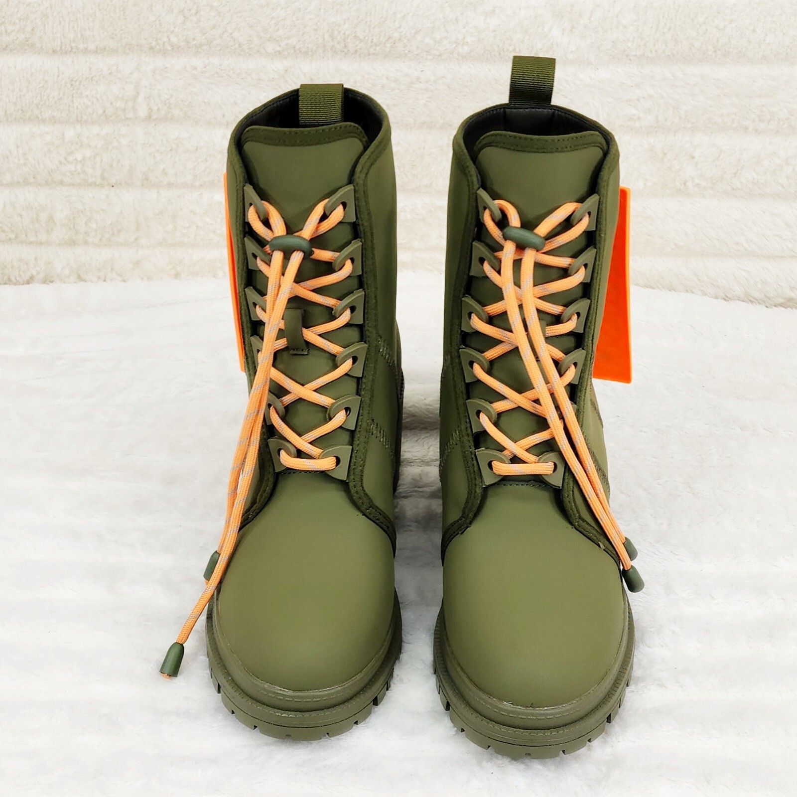 Other Stellar Olive Orange Water Resistant Combat Boots Brand New Size US 10 / IT 40 - 8 Thumbnail