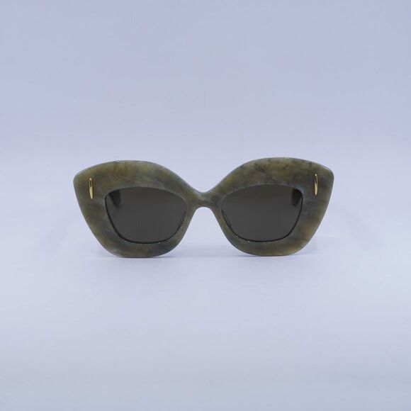 Loewe 🕶️ New Loewe LW40127I 60E Sunglasses - Green Marble Frame Size ONE SIZE - 2 Thumbnail