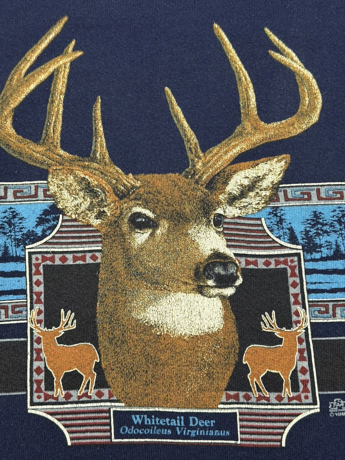 Lee Vintage 90s Whitetail Deer Crewneck Sweatshirt Large Navy Size US L / EU 52-54 / 3 - 3 Thumbnail