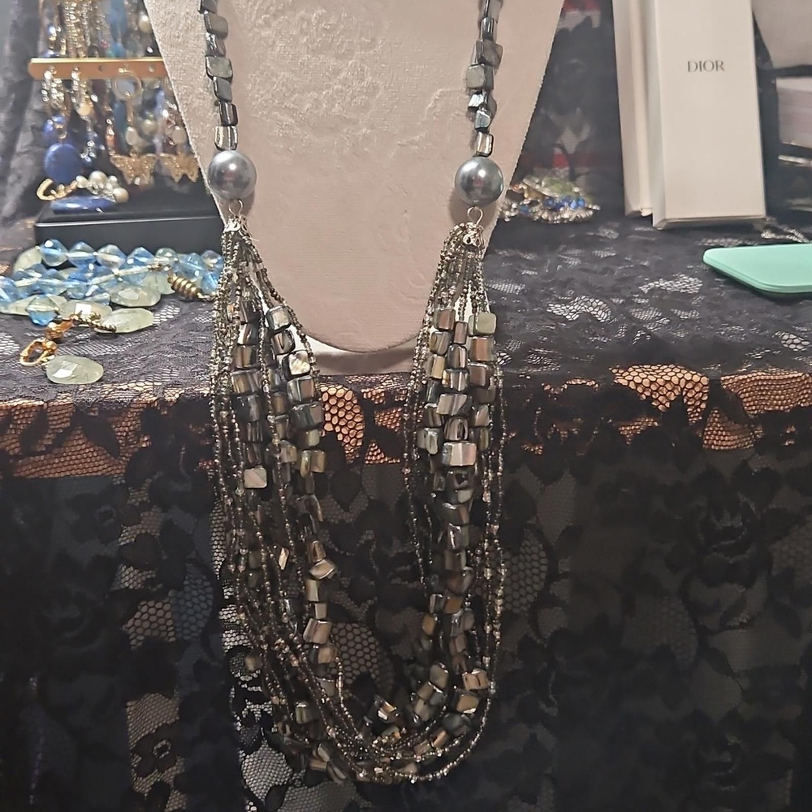 Other Elegant Multi-Strand Black and Silver Hematite Necklace Size ONE SIZE - 2 Thumbnail