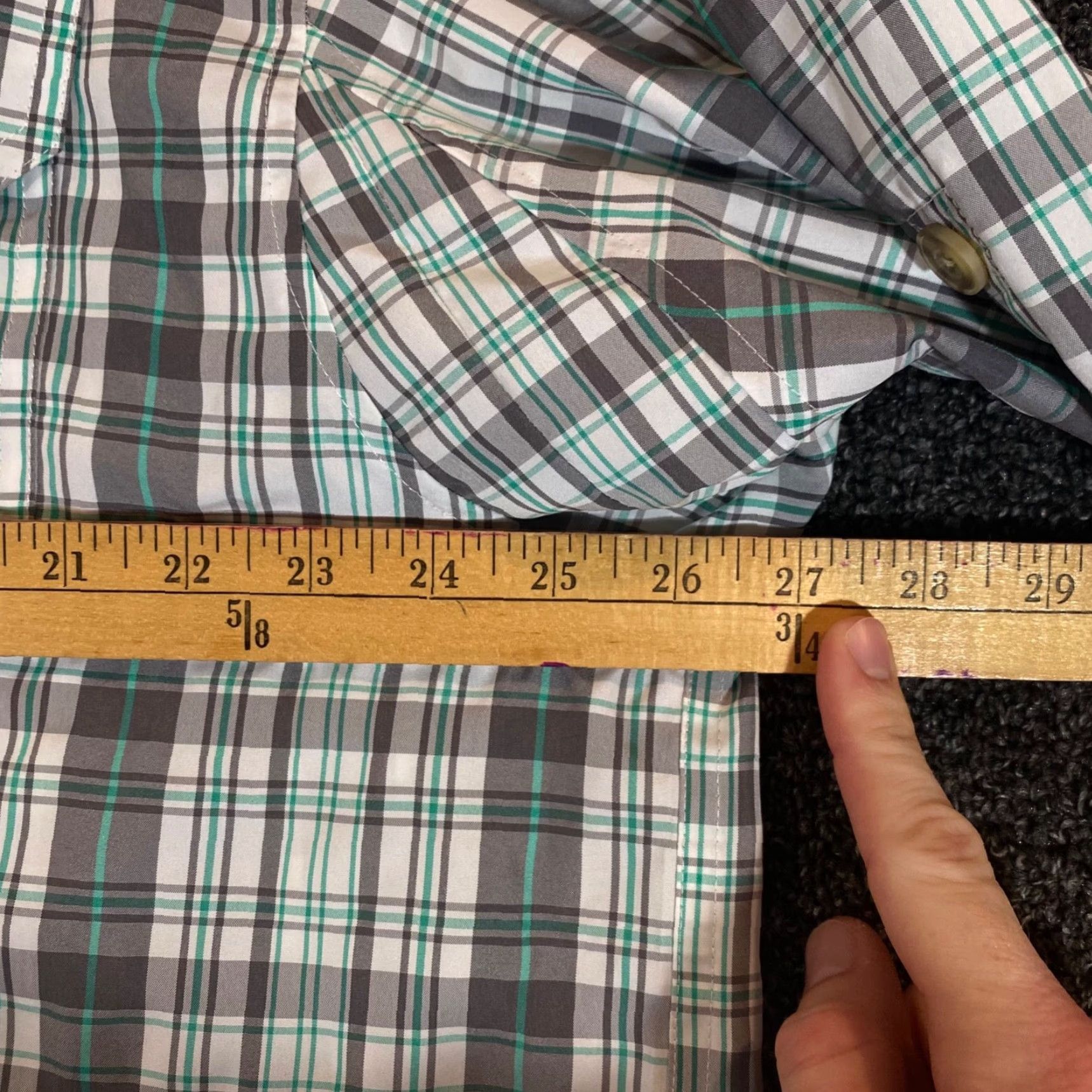 Duluth Trading Company Duluth Trading Co Shirt Mens XL Extra Large Gray White Button Down Long Sleeve Plaid Regular Mens Size US XL / EU 56 / 4 - 7 Thumbnail