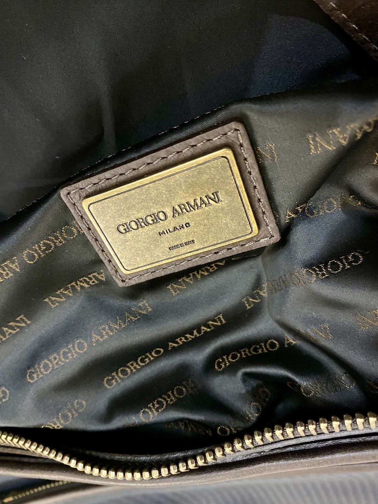 Giorgio Armani GA 🇮🇹 dk bleu dimpled lambskin carry on travel bag unisex NEW Size ONE SIZE - 2 Thumbnail
