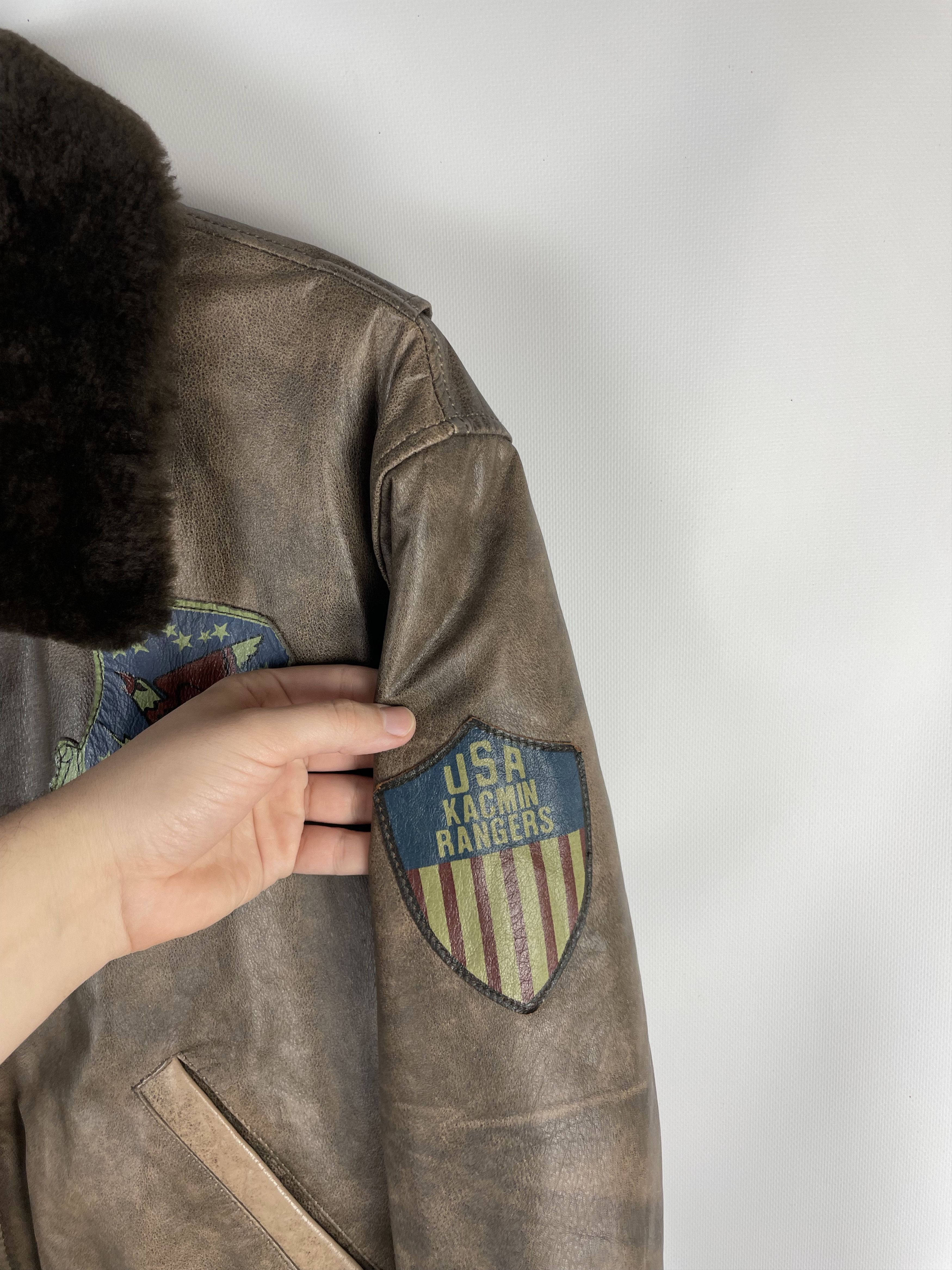 Vintage RARE!!! Vintage USA Air Force Army US style Leather Jacket Size US M / EU 48-50 / 2 - 5 Thumbnail