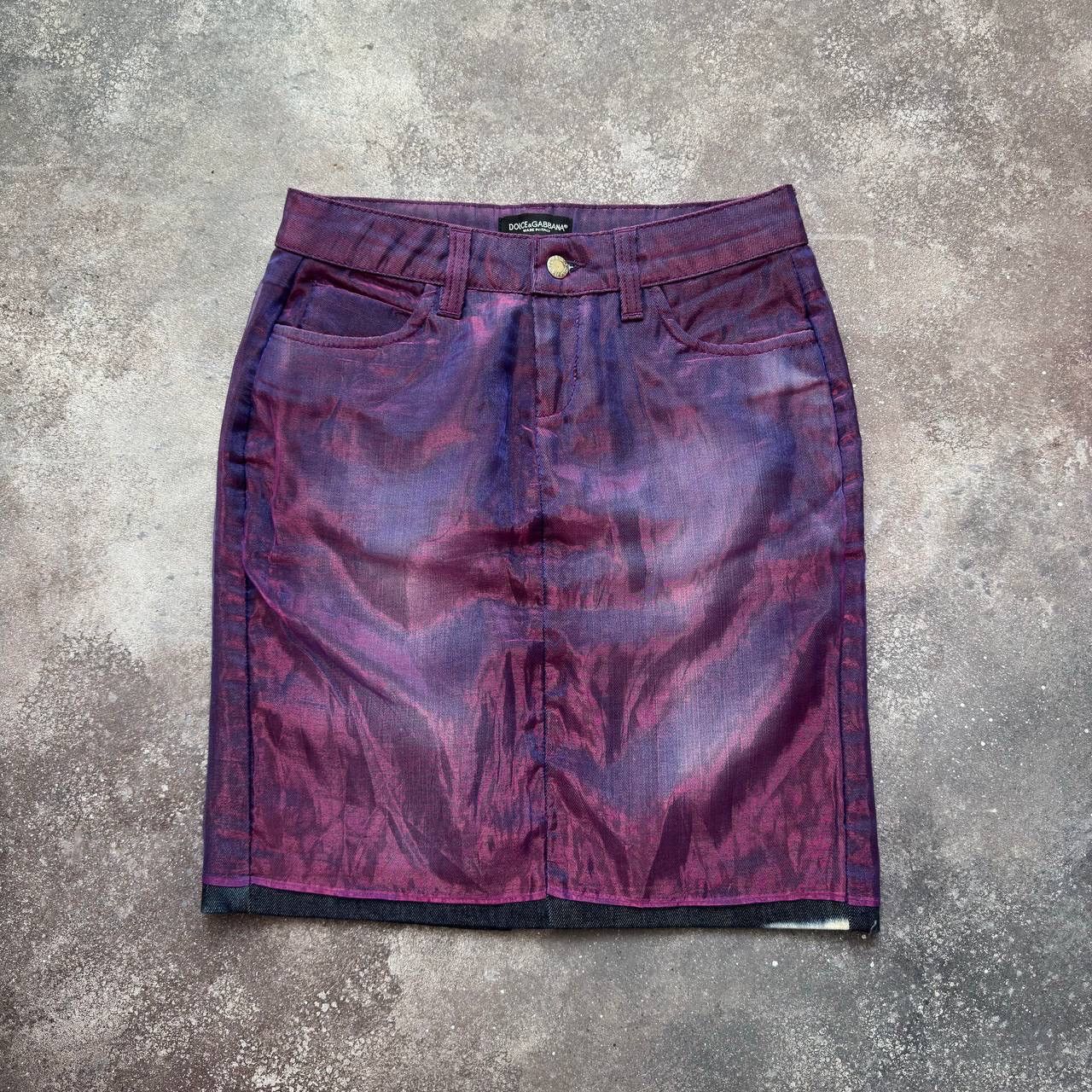 Dolce & Gabbana × Vintage Dolce & Gabbana Vintage Metallic Logo Skirt Size 27" / US 4 / IT 40 - 4 Thumbnail