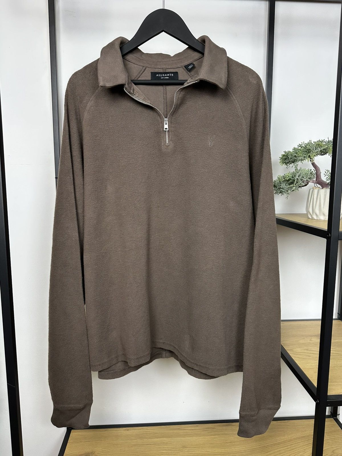 Allsaints ALLSAINTS 1/4 Zip Up Shirt Long Sleeve Polo Pullover Men’s Size US XXL / EU 58 / 5 - 2 Thumbnail