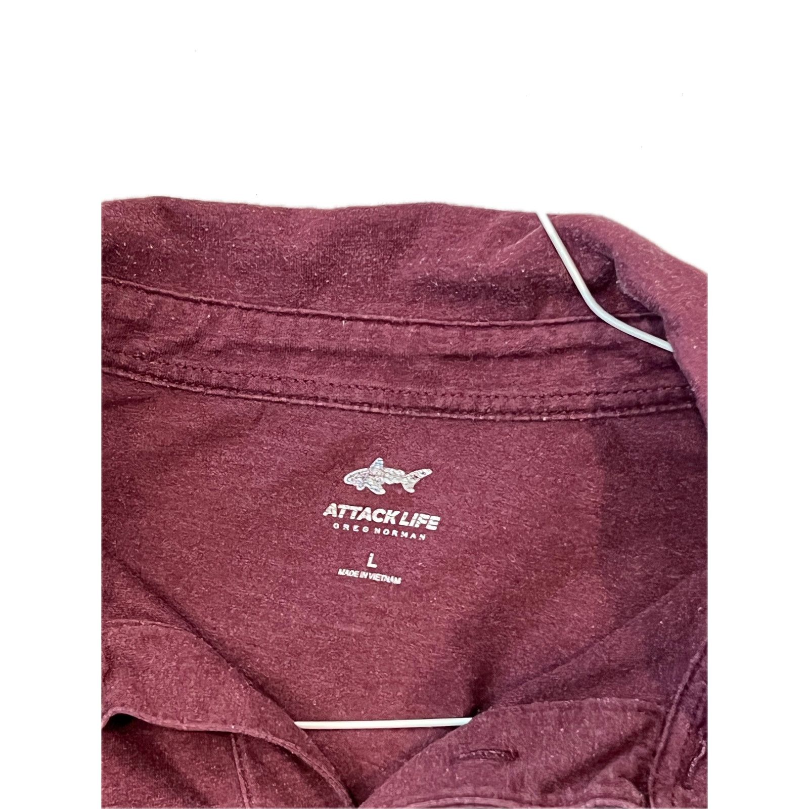 Greg Norman Greg Norman Shark Long Sleeve Rugby Burgundy Mens Large Size US L / EU 52-54 / 3 - 3 Thumbnail