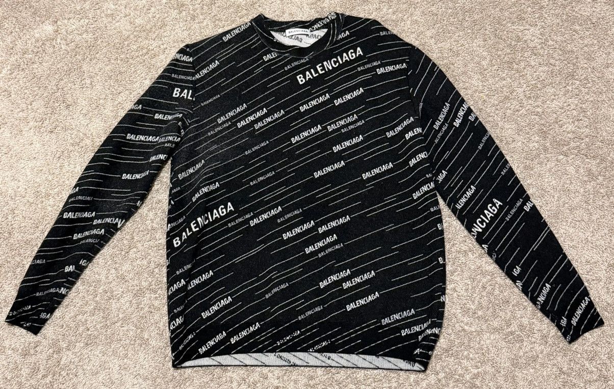 Balenciaga Balenciaga all over print wool sweater Size US M / EU 48-50 / 2 - 1 Thumbnail