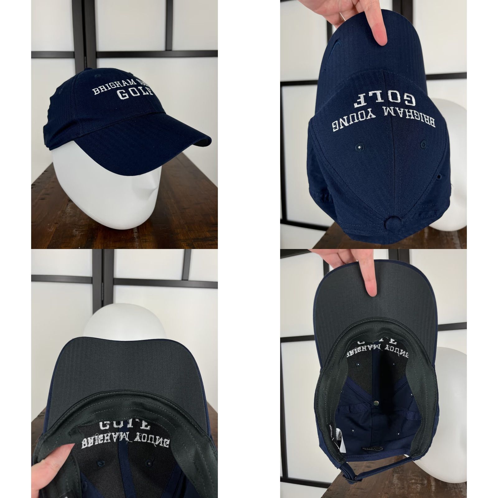 Nike Nike Golf Hat Cap Fitted Mens One Size Blue Swoosh Brigham Young Golf 100% Polyester Size ONE SIZE - 8 Thumbnail