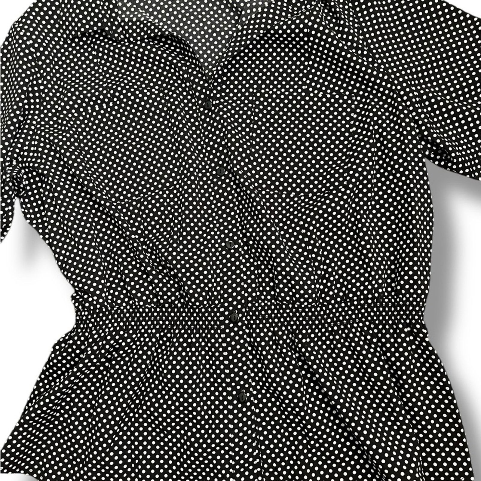 Other Notations Woman Plus Size buttoned polka dot peplum blouse Size 3XL / US 20-22 - 7 Thumbnail