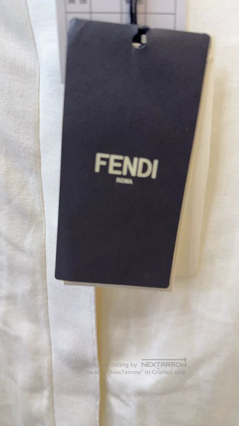Fendi Fendi White Mixed Pattern Silk Knit Cardigan Size XXS / US 00 / IT 34 - 5 Thumbnail