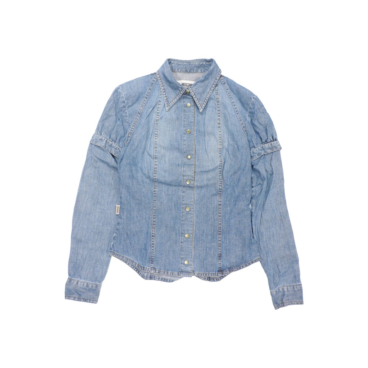 Moschino MOSCHINO JEANS DENIM PUFF LONG SLEEVE SHIRT Size S / US 4 / IT 40 - 1 Thumbnail