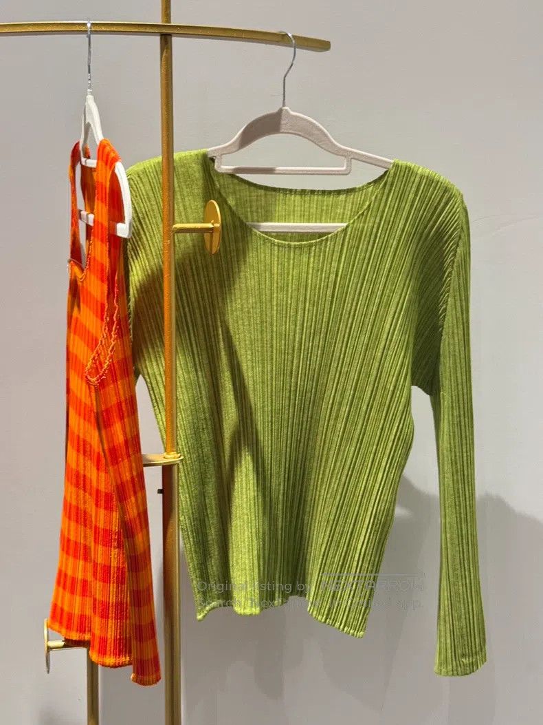Issey Miyake Issey Miyake Quilted Avocado Green Top Size L / US 10 / IT 46 - 7 Thumbnail