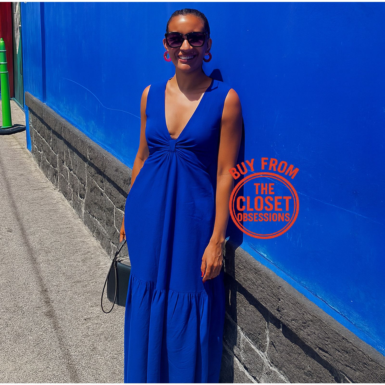 Mango MANGO Blue Sleeveless V-Neck Maxi Dress NWT Size M / US 6-8 / IT 42-44 - 10 Thumbnail
