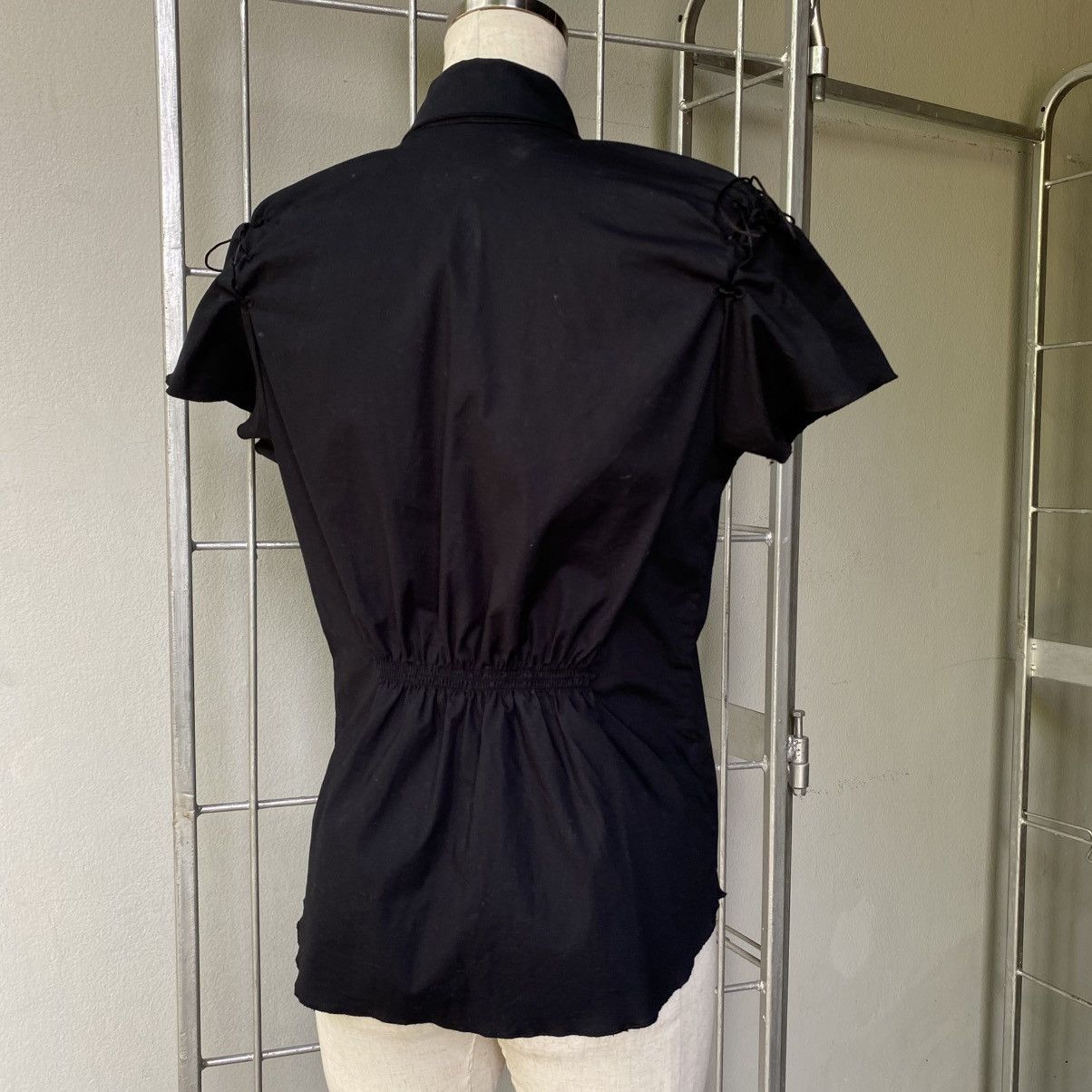 Enrico Coveri ENRICO COVERING Black Puff Sleeve Eyelet Shirt Size M / US 6-8 / IT 42-44 - 19 Thumbnail